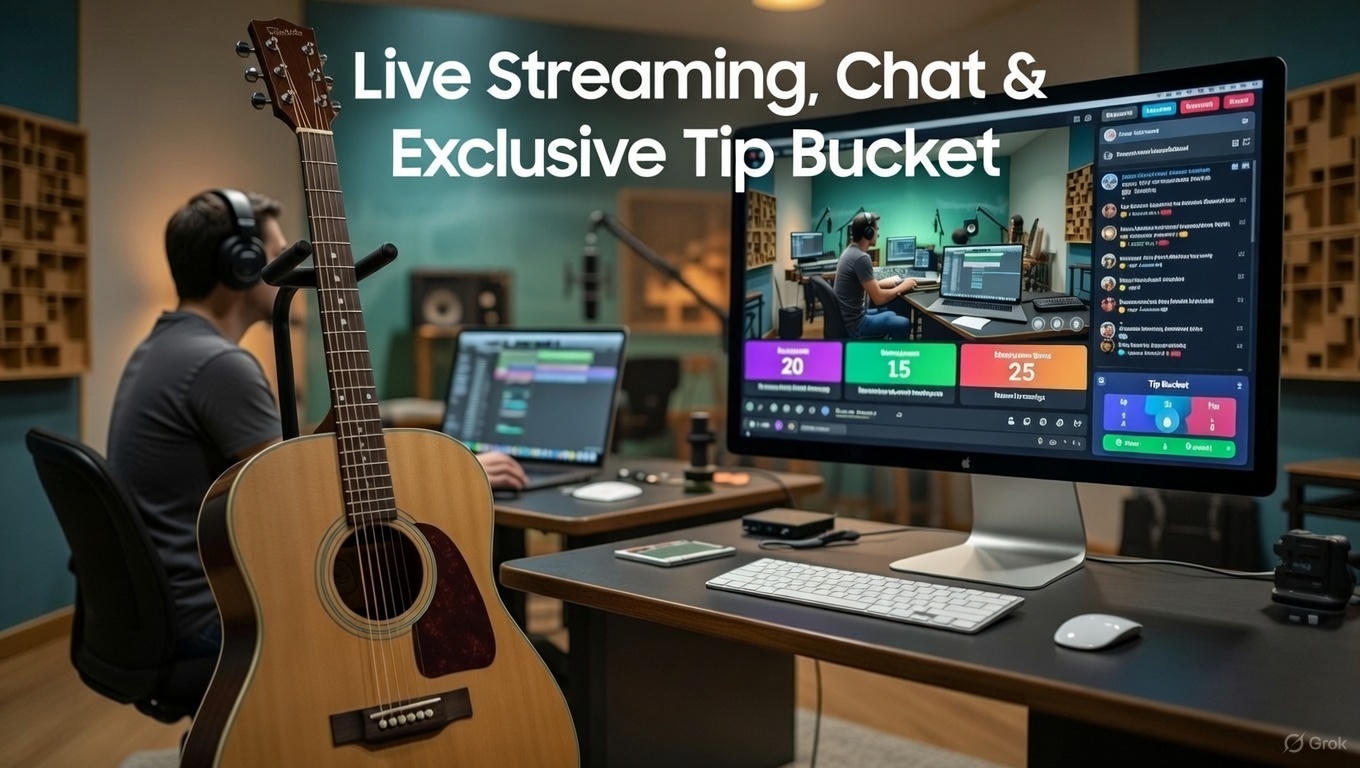 Live Streaming with Chat and Tip Bucket on Rhythm Deck
