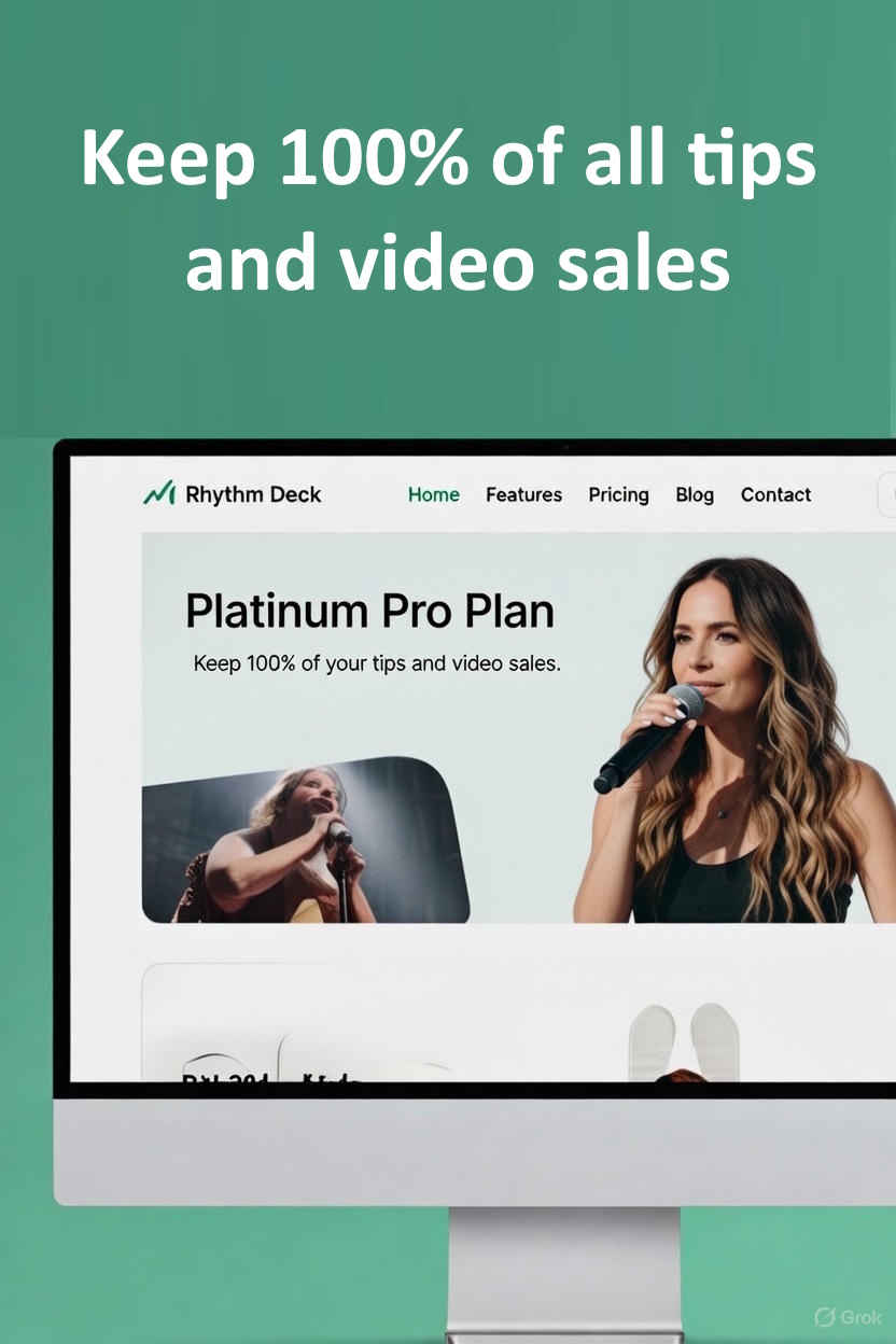 Platinum Pro Plan – Keep 90% of tips, video sales & merch profits